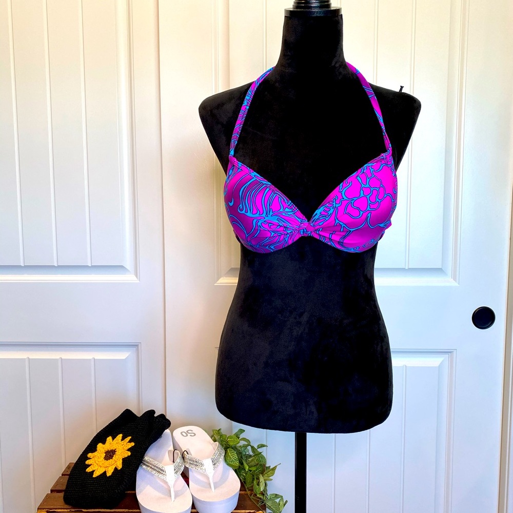 New!  Vibrant Colorful Halter Bikini Top